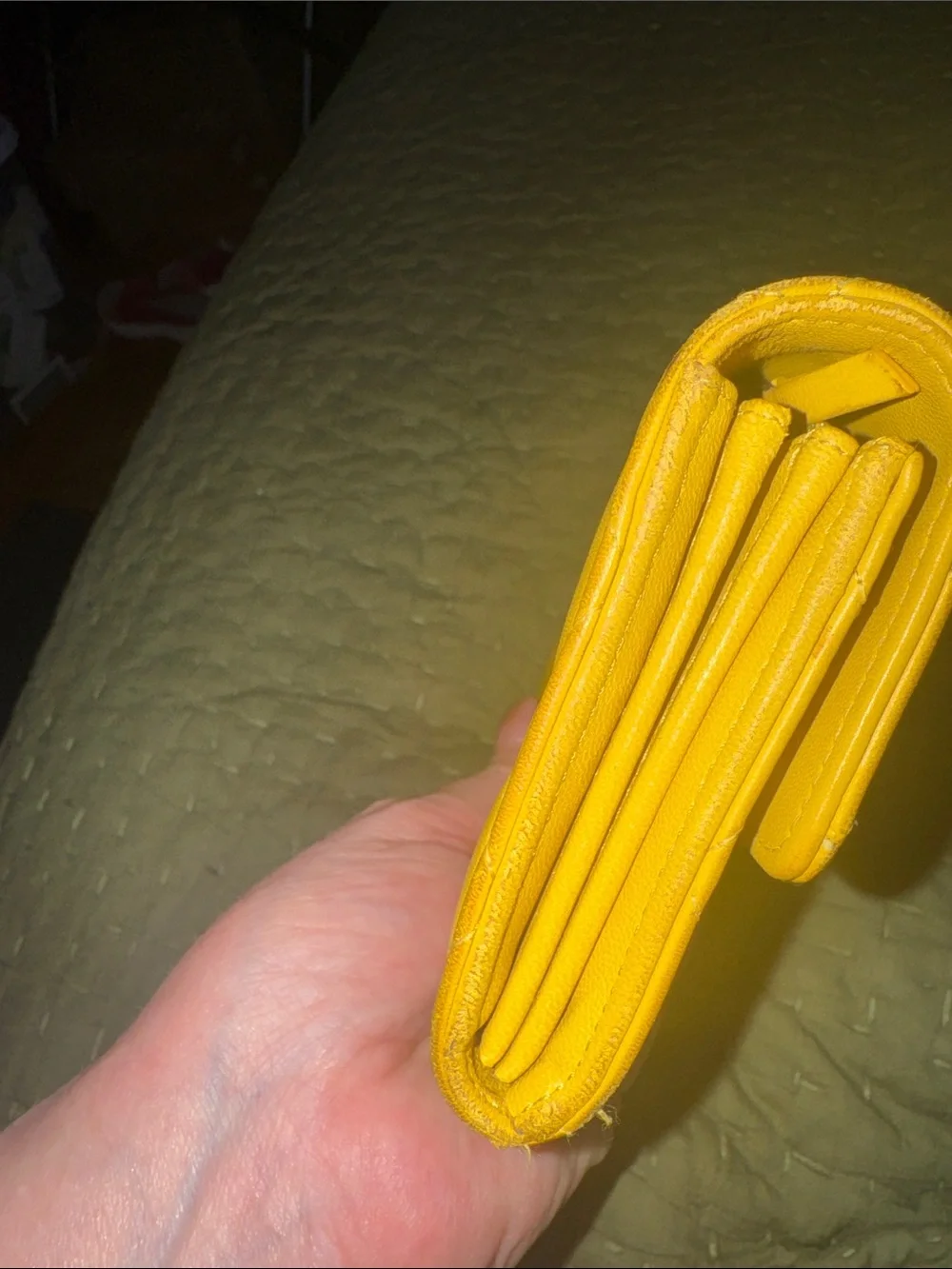 CHANEL Yellow Quilted CC Flap Wallet